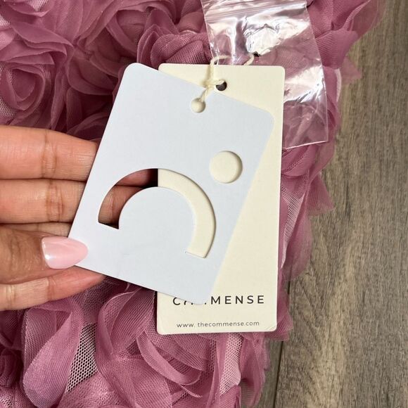 COMMENSE Dusty Pink Floral Textured Sleeveless Crop Top Size XS NWT - Picture 3 of 9